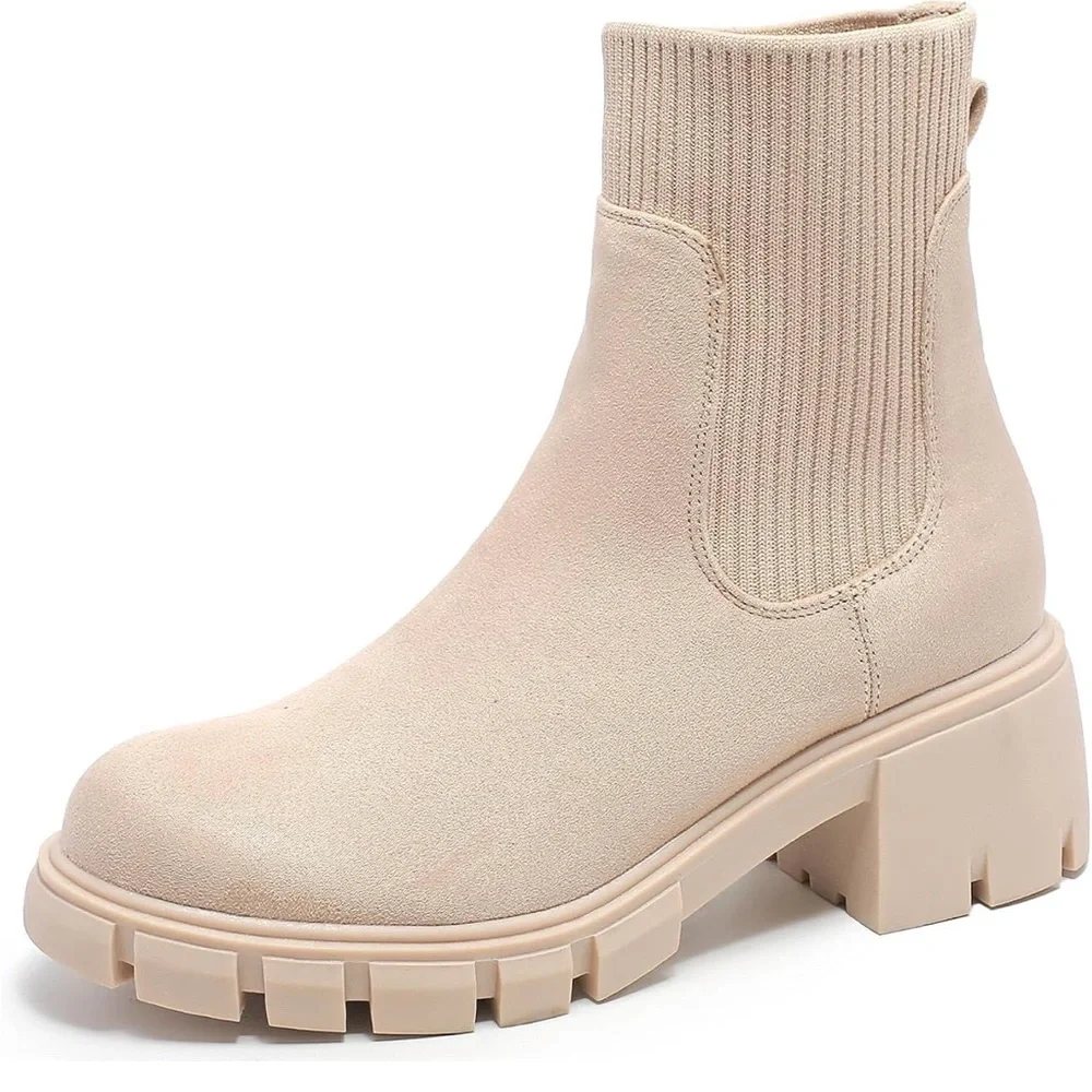 Women's Chelsea Boots - Ankle Boots Elastic Chunky Platform ❣️Sz10… BRAND NEW